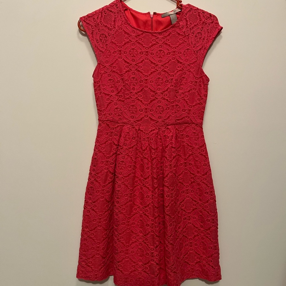 Forever21 coral color crochet dress